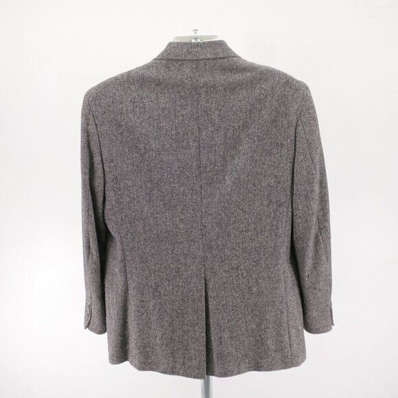 DAMAGED Christopher Hayes Tweed Wool Gray Herringbone 2 Button Sport‎ Coat 42R - Picture 6 of 14